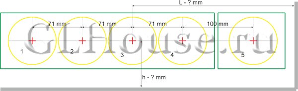 Разметка под подрозетник 68 мм чертеж