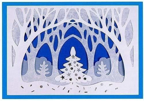 Зимняя аппликация из бумаги