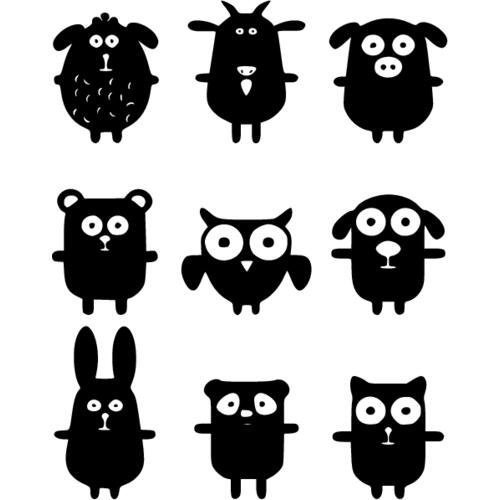 Силуэты мультяшных животных