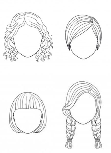 Макеты для рисования прически