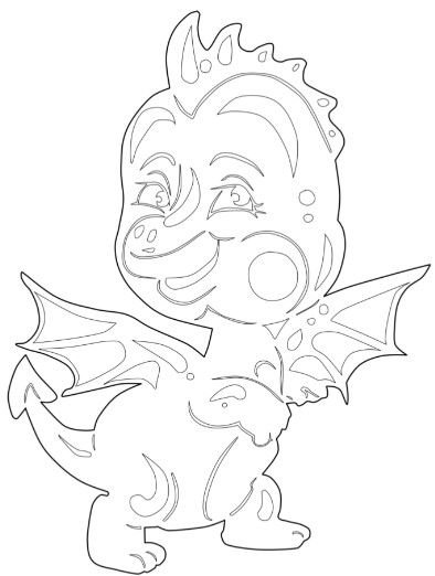 Трафарет на окна новый год 2024 дракон