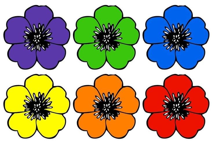 Яркие цветы для вырезания