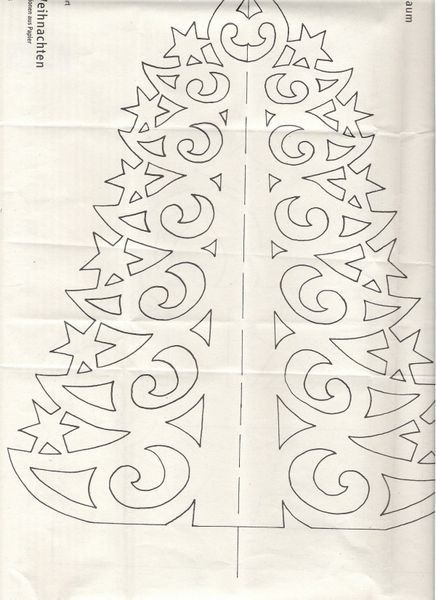 Елка трафарет для вырезания объемная