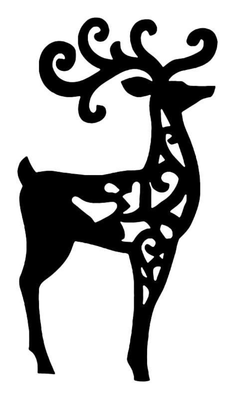 Новогодний олень трафарет