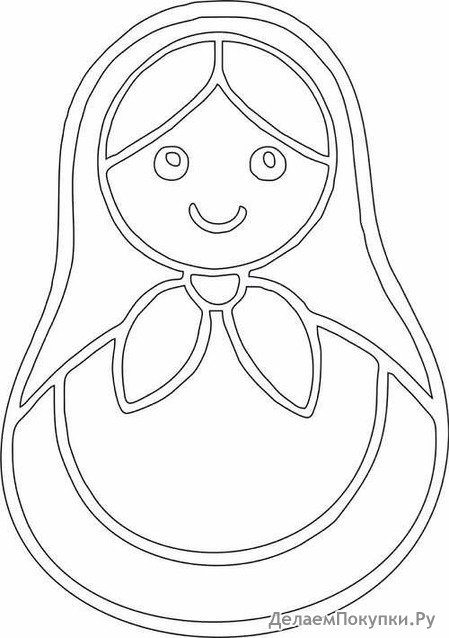 Трафарет Матрёшки для рисования