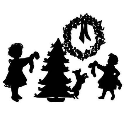 Новогодние силуэты людей