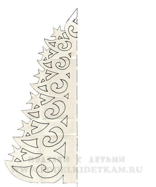 Ажурная елка трафарет