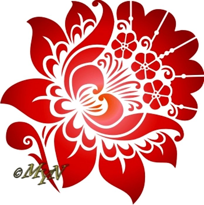 Цветы орнамент трафарет для вырезания