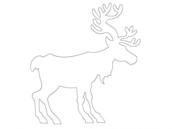 Олененок трафарет для вырезания