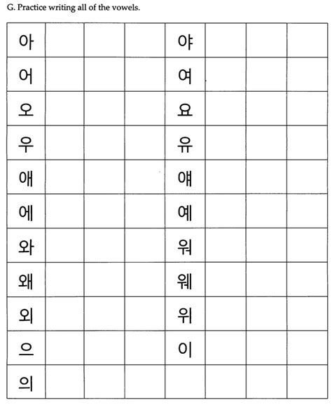 Корейский алфавит хангыль пропись
