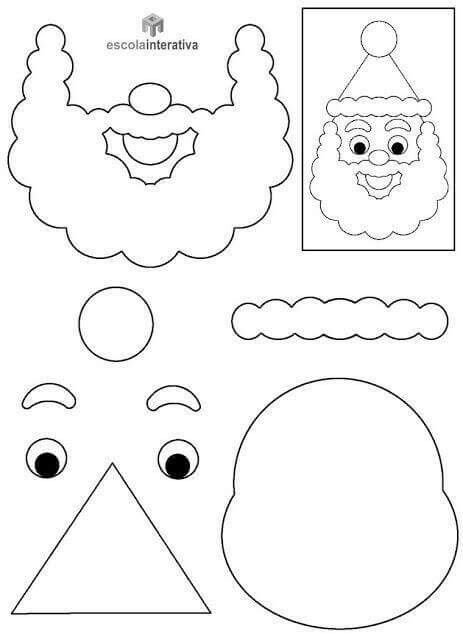 Аппликации дед Мороз(лицо)