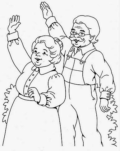 Раскраска бабушка и внучка