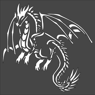 Дракончик трафарет для вырезания