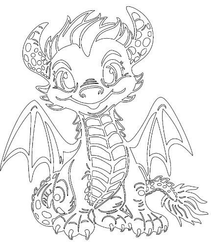 Трафарет дракона на окно