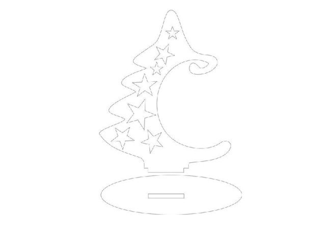Трафарет елочки на подставке