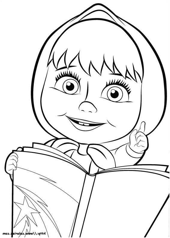 Маша из мультика Маша и медведь раскраска