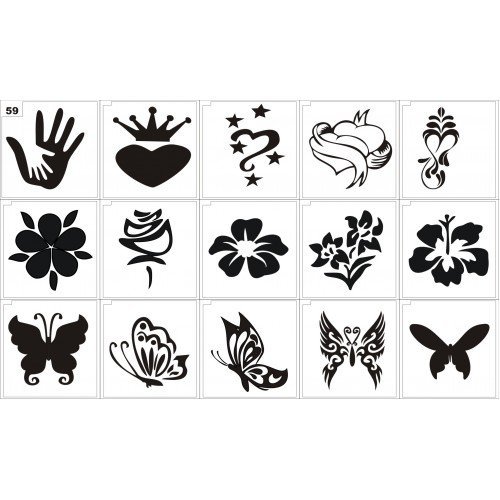 Набор трафареты для блеск тату
