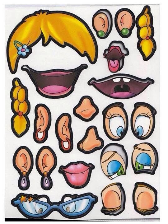 Наклейки для детей части лица