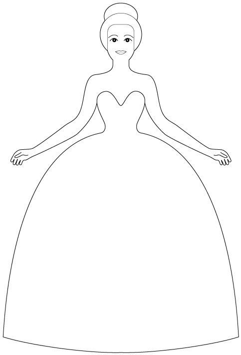 Трафарет платья для рисования