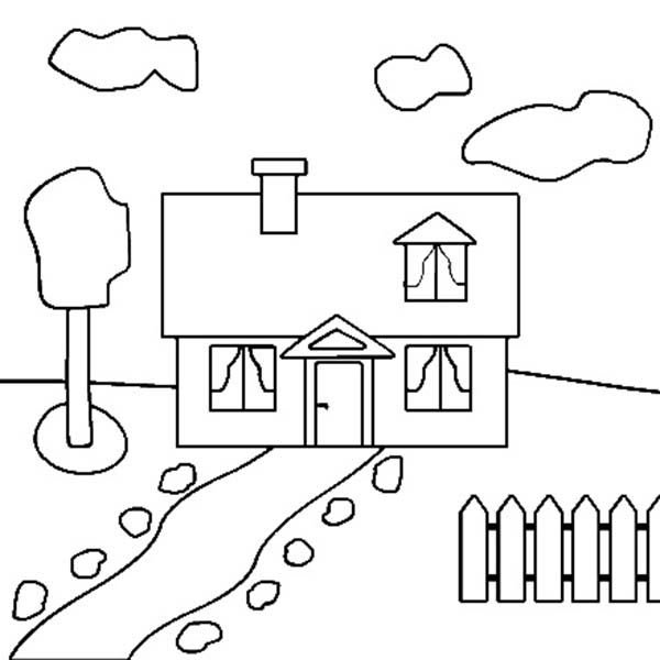 Дом раскраска для детей