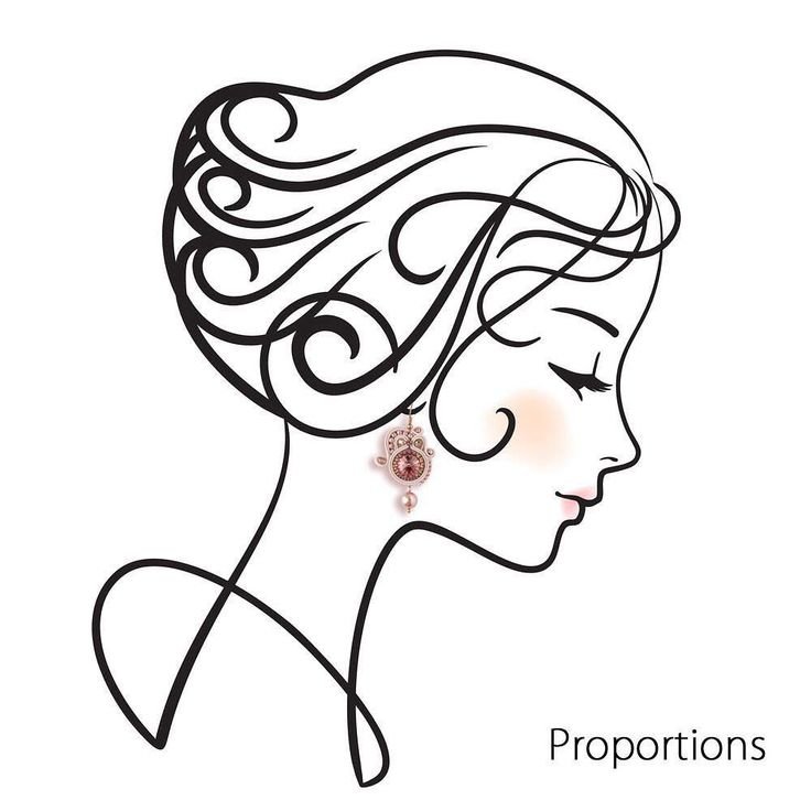 Контур женского лица в профиль