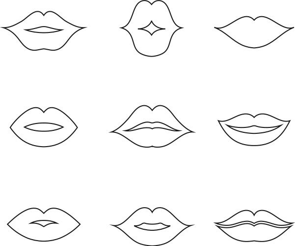 Трафарет губы для вырезания