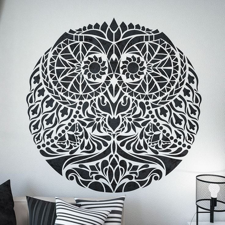 Трафарет Мандала в интерьере