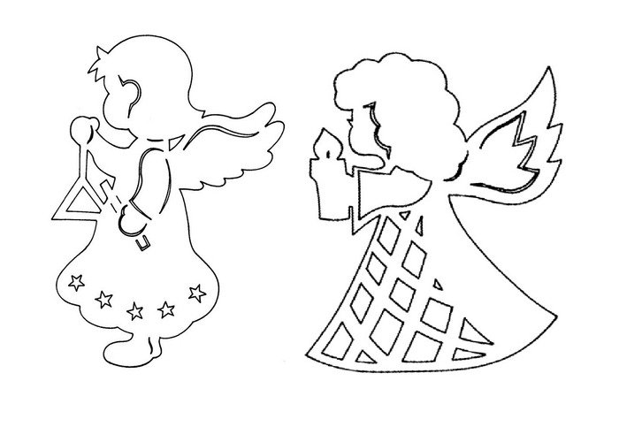 Ангелочки на окна трафареты