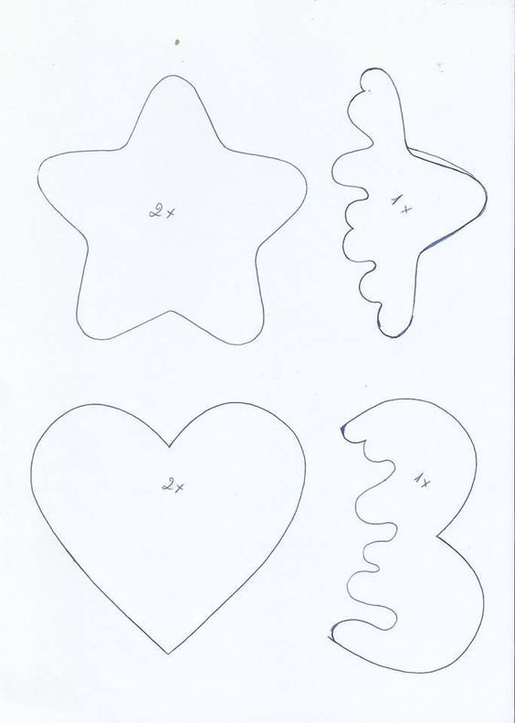 Трафареты для елочных игрушек из фетра