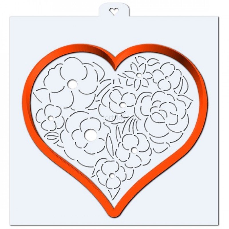 Трафарет сердце для пряников