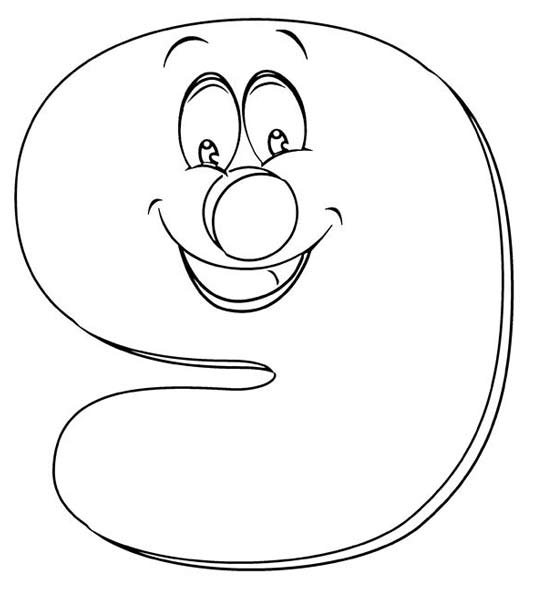 Цифра 9 раскраска для детей