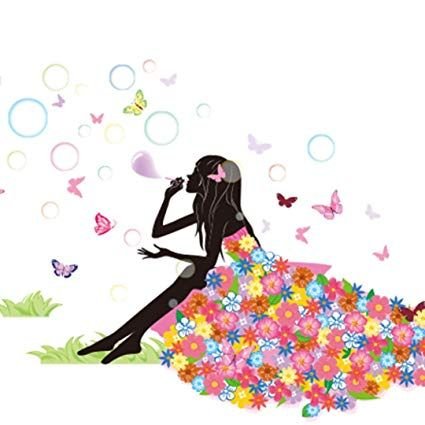 Силуэт девушка платье из бабочек