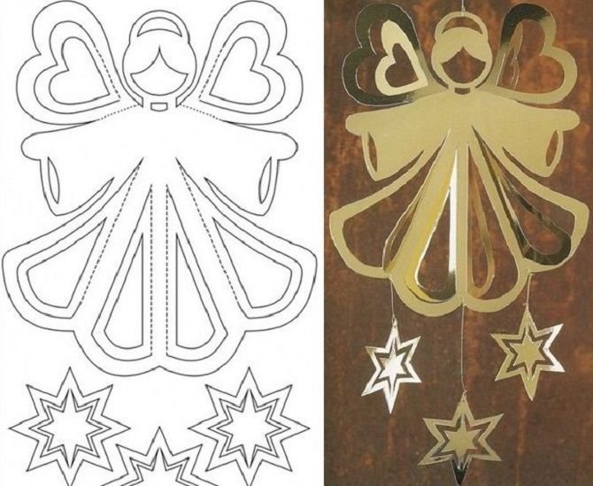 Фигурка ангела из бумаги