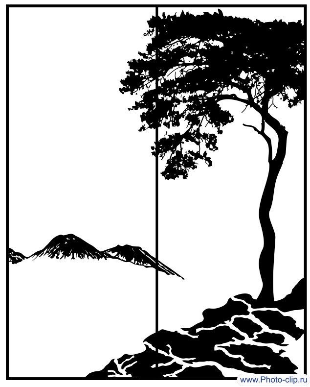 Трафарет пейзаж