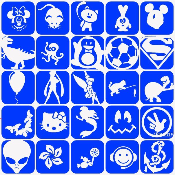 Набор трафареты для блеск тату