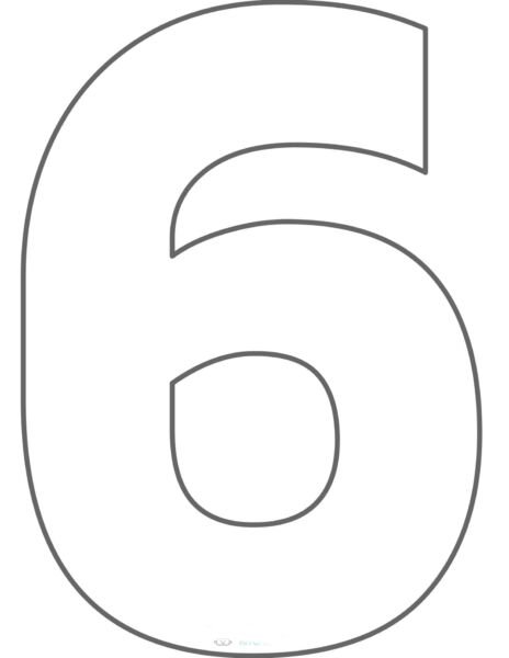 Цифра 6 трафарет для торта а4