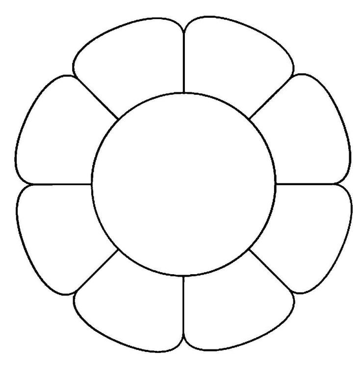 Шаблон цветка для вырезания из бумаги