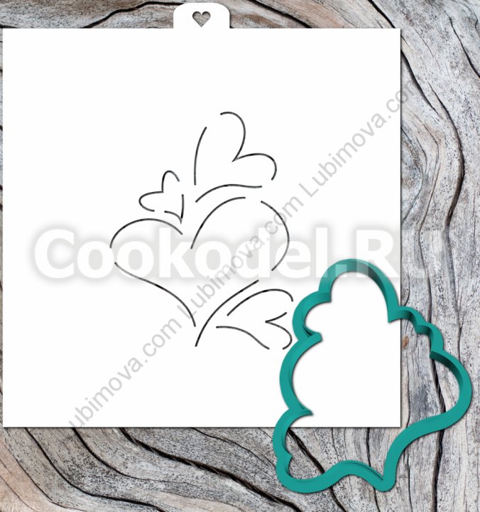 Трафарет сердце для пряников
