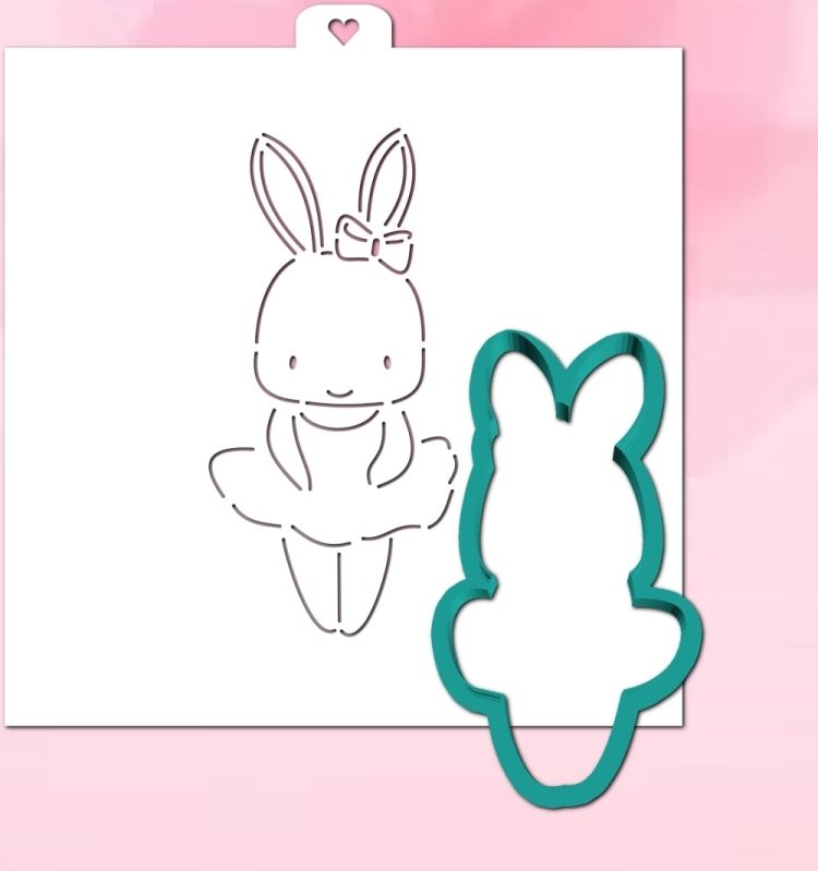 Трафарет кролика для пряника