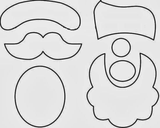 Детали Деда Мороза для аппликации