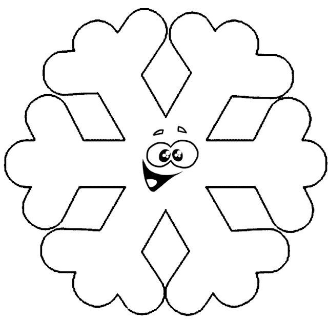 Снежинка раскраска для детей