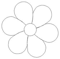 Трафарет цветка 5 лепестков