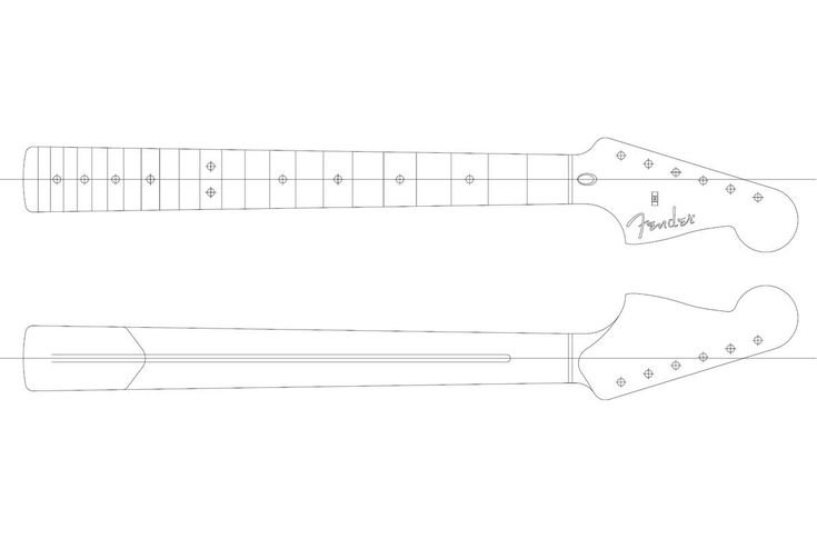Fender Stratocaster гриф чертеж