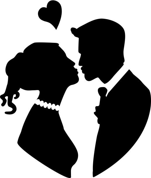 Силуэты жениха и невесты для вырезания