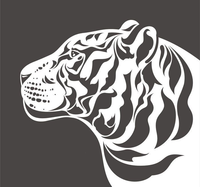 Тигр профиль Графика