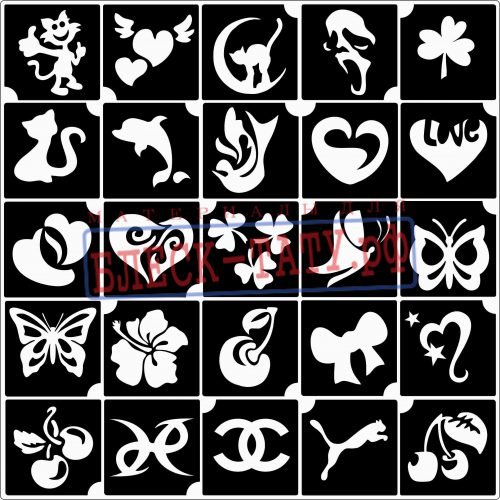 Трафареты для глиттер тату