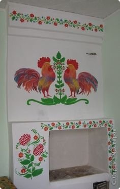 Расписная печь русская