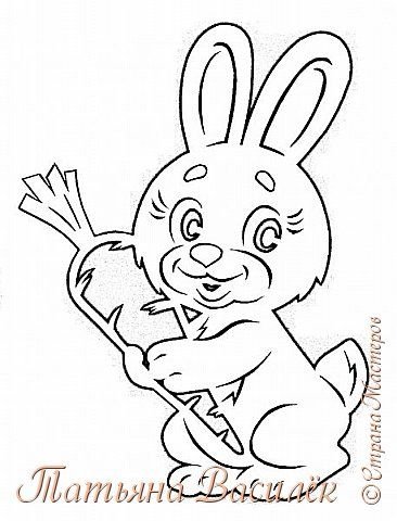 Трафарет зайчика на окно