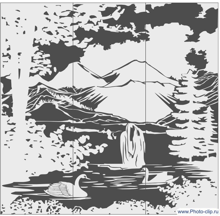 Трафареты пейзажей природы