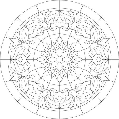 Витраж круглый узоры
